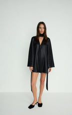 THE WET LOOK SATIN ROBE