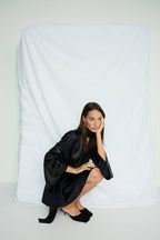 THE WET LOOK SATIN ROBE